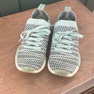 Adidas NMD’s. Teal and blue! So comfortable and functional!
